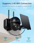 ZUMIMALL Security Cameras Wireless Outdoor - 2 Packs, 360°View Outdoor Camera Wireless Solar Powered,2.4G WiFi, Spotlight/Siren//3MP Color Night Vision/AI Detection/IP66/Cloud/Alert, Work with Alexa
