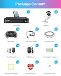 ZOSI H.265+ Home Security Camera System with AI Human Vehicle Detection, 5MP 3K Lite 8 Channel CCTV DVR Recorder and 8 x 1080p Weatherproof Bullet Camera Outdoor Indoor, 80ft Night Vision, 1TB HDD