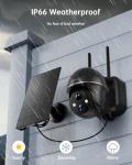 ZUMIMALL Security Cameras Wireless Outdoor - 2 Packs, 360°View Outdoor Camera Wireless Solar Powered,2.4G WiFi, Spotlight/Siren//3MP Color Night Vision/AI Detection/IP66/Cloud/Alert, Work with Alexa