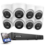 ANNKE 16CH 4K PoE Security Camera System, 12MP H.265+ NVR with 4TB HDD and 8X 4K/8MP IP Wired Cams, AI Human Vehicle Detection, Spotlight Color Night Vision, Built-in Mic, Compatible with Alexa