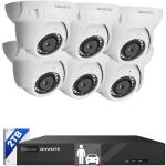 ONWOTE 8 Channel 4K NVR PoE Security Camera System, 6X 8MP Wired Outdoor IP Cameras, 125° FoV, AI Human Vehicle Detection, 8CH NVR 2TB Record Video Audio, CCTV Surveillance Kit for Home Businesses