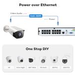 ONWOTE 16 Channel 4K PoE Security Camera System, 16x 8MP 134° Outdoor IP Cameras with Audio, AI Detect Human Vehicle, 16x Cables (Total 1280ft), 16CH Commercial NVR 4TB, Wired CCTV for Businesses
