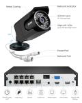 ZOSI 4K 8CH PoE Security Camera System (16CH Expandable), H.265+ 8CH NVR with 2TB HDD for 24/7 Record, 4 x 8MP PoE IP Cameras Outdoor Indoor, Human Detection, One-Way Audio, 100ft IR Night Vision