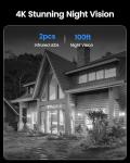 ZOSI C220 4K 8MP 8CH POE NVR Security Camera System (16CH Expandable), 4 x 8MP PoE IP Dome Cameras Outdoor Indoor, AI Human/Vehicle/Face Detection, Two-Way Talk, 100ft IR Night Vision, 2TB HDD