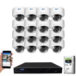 GW Security 16 Channel 4K NVR 5MP Outdoor Indoor Security Camera System - 16 x Dome 5MP 1920P Weatherproof 2.8-12mm Varifocal Zoom Microphone AI Human Detection IP PoE Cameras, 4TB Hard Drive