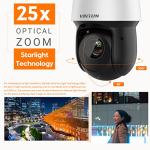 4K 8MP Auto Tracking PTZ PoE IP Camera with Optical 25x Motorized 5mm–125mm Lens,Human Vehicle Detection,AI Face Detection, 328ft IR Night Vision,Two-Way Talk,Perimeter Protection,SMD 4.0 Quick