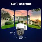 [300°Pan 90°Tilt+Human Tracking] Hiseeu 4K PoE PTZ Camera System,NVR Security Camera System w/6Pcs 5MP Wired Security Camera Outdoor&Indoor,2-Way Audio,Waterproof,7/24 Record for Home Surveillance