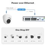 ONWOTE 16 Channel NVR PoE Security Camera System Wired, 12MP 4K 16CH Commercial NVR 4TB, Smart AI Color Night, 12x 6MP 122° Outdoor Audio IP Cameras, 12x Cables(Total 960ft), CCTV for Businesses Home