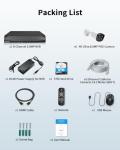 《130°Wide Angle & 2-Way Audio》Outdoor Security Camera System, White IP Wired Cameras, 4K Video Surveillance Systems, Surveillance DVR Kits