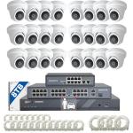 ONWOTE 4K 32 Channel Security Camera System PoE, 12MP 32CH NVR 8TB, 24x 8MP Outdoor Audio PoE IP Cameras, AI Human Vehicle Detection, 32 Ports Switch, 24 Cables-2280ft, Commercial CCTV for Business