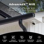 Swann AdvancedX™ Wired NVR 4K Security Camera System, 8 Channels, 4 PoE Dome Cameras Outdoor, 1TB HDD Storage, Color Night Vision, Smart AI Video Analytics/Alerts, Advanced Motion Detect