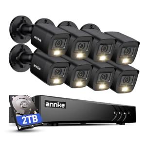 ANNKE 16CH 3K Lite FHD AI Surveillance Security Camera System with 2TB Hard Drive and 8X 2MP Outdoor Weatherproof CCTV Cameras with Smart Dual Light, Human Vehicle Detection, Color Night Vision