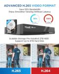 4COVR Security Camera Outdoor System, AI Human Vehicle Detection, 6Pcs 5MP Wired Commercial Dome PoE IP Camera IP67 Night Vision, 8CH 4K H.265 NVR 2TB HDD, 24/7 Home Surveillance, LY97AB5M0806