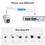 ONWOTE NVR PoE Security Camera System 4K, 16 Channel 6K 12MP Commercial NVR 4TB, 8X 8MP 134° Wired Outdoor IP Cameras with Audio, AI Detection, 8X Cables (Total 480ft), CCTV Kits for Home Businesses