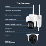 [WiFi 6 & 10X Zoom] XMARTO Wireless PTZ Security Camera System Outdoor with 10X Zoom and AI Auto Tracking, 2K HD Dual-Lens Cameras, 12" LCD Monitor NVR/DVR and 1TB HDD Included
