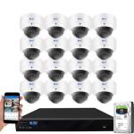 GW Security 16 Channel 6K NVR 8MP AI Face Recognition Security Camera System with 16 UHD 4K 2160P Microphone Waterproof PoE IP 130° Wide Angle Security Dome Cameras, 4TB Hard Drive
