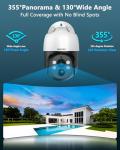 Auto-Track 4K 2-Way Audio PTZ PoE Outdoor Wired Security Cameras System Home Wired Cameras Video Surveillance DVR Kit with 4TB Hard Drive