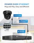 4COVR 16 Channel Security Camera System, AI Human/Vehicle Detection, 16CH 8MP NVR 4TB HDD, 12Pcs 5MP Wired Commercial Dome PoE IP Camera IP67, Night Vision, Business Surveillance Outdoor, LY97AB5M1612