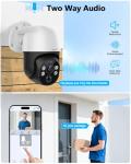 Auto-Track 4K 2-Way Audio PTZ PoE Outdoor Wired Security Cameras System Home Wired Cameras Video Surveillance DVR Kit with 4TB Hard Drive