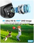 Auto-Track 4K 2-Way Audio PTZ PoE Outdoor Wired Security Cameras System Home Wired Cameras Video Surveillance DVR Kit with 4TB Hard Drive