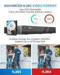 4COVR 16 Channel Security Camera System, AI Human/Vehicle Detection, 16CH 8MP NVR 4TB HDD, 12Pcs 5MP Wired Commercial Dome PoE IP Camera IP67, Night Vision, Business Surveillance Outdoor, LY97AB5M1612