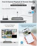 Auto-Track 4K 2-Way Audio PTZ PoE Outdoor Wired Security Cameras System Home Wired Cameras Video Surveillance DVR Kit with 4TB Hard Drive