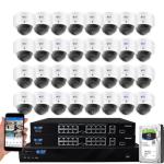 GW Security 32 Channel 12MP NVR UltraHD 4K (3840x2160) PoE Security Camera System with 32 x 4K (8MP) IP Microphone AI Dome Camera, 100ft Night Vision, Outdoor/Indoor Surveillance Camera