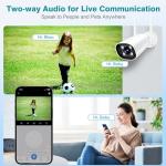 Cromorc Wireless Security Camera System with 16" IPS Monitor, AI Human Detection, Floodlight,Siren Alarm, 2-Way Audio,4PCS 5MP Camera,Expandable 16CH NVR,Home Business Surveillance,3TB HDD