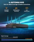 《100% Solar Powered & 2-Way Audio》Outdoor Wireless PTZ Camera System, 4MP Solar Powered Battery Cameras,Home Video Surveillance, Surveillance DVR Kits
