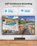 ieGeek 8MP PoE Security Camera System, 4pcs Wired Outdoor Cameras for Home Security with 355°Pan 90°Tilt, 8CH NVR with 2TB HDD, Automatic Human Tracking,AI Detection,2-Way Audio,Color Night Vision