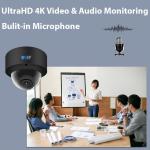 GW Security 32 Channel 12MP NVR UltraHD 4K Face Recognition/Human/Cars Detection PoE Security Camera System with 32 x 8MP Waterproof Microphone 130° Wide Angle Outdoor Indoor Dome Cameras (Black)