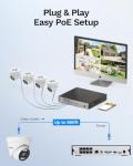 LongPlus Smart 4K 8CH Home Security Camera System, 4Pcs Wired PoE IP Cameras System Outdoor with Person/Vehicle Detection, 8MP 8CH NVR with 2TB HDD for 24-7 Recording, LP8ME84D2