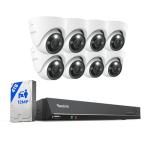 REOLINK 12MP PoE Security Camera System, 8pcs H.265 12MP Security Cameras, Person Vehicle Pet Detection, Two-Way Talk, Spotlights Color Night Vision, 16CH NVR with 4TB HDD, RLK16-1200D8-A