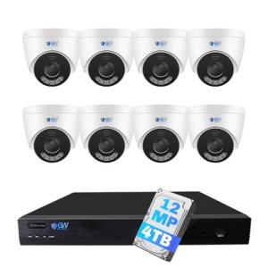 GW Security 16 Channel NVR UltraHD 12MP 6K @30FPS Face/Human/Vehicle Detection Security Camera System with 8 x 12MP IP Two-Way Audio Smart AI Dome Cameras, Color Night Vision, Outdoor/Indoor Camera