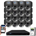 GW Security 16 Channel 4K NVR 8MP (3840x2160) H.265 IP PoE Security Camera System with 16 UHD 4K 2.8-12mm Varifocal Zoom Color Night Vision Waterproof AI Dome Camera, Intelligence AI Smart Functions