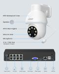 ieGeek 8MP PoE Security Camera System, 4pcs Wired Outdoor Cameras for Home Security with 355°Pan 90°Tilt, 8CH NVR with 2TB HDD, Automatic Human Tracking,AI Detection,2-Way Audio,Color Night Vision