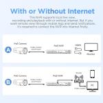 PANOOB PoE Security Camera System 4K, 8PCS 8MP PoE IP Bullet Camera Outdoor with 2 Way Audio, Smart Color Night Vision, AI Human Vehicle Detection, Remote Access, 4K 8CH NVR 2TB HDD, PB65A0808-8MD
