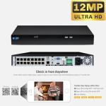 GW Security 16 Channel 12MP NVR UltraHD 4K Face Recognition NDAA & TAA Compliant Security Camera System with 8 x 8MP Outdoor & Indoor PoE Bullet Cameras, 10 Smart AI Functions
