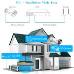OOSSXX (HD 2.7K 5.0MP with Audio) Outdoor Wired Security Camera Systems PoE Outdoor Surveillance Video System