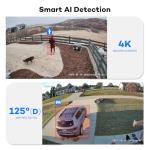 ONWOTE 4K NVR PoE Security Camera System 2 Way Audio, 8 Channel NVR 2TB, 4X 8MP Wired Outdoor IP Cameras, 125° FoV, AI Human Vehicle Detection Trigger Color Night Vision, CCTV Kit for Home Businesses
