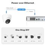 ONWOTE 4K NVR PoE Security Camera System 2 Way Audio, 8 Channel NVR 2TB, 4X 8MP Wired Outdoor IP Cameras, 125° FoV, AI Human Vehicle Detection Trigger Color Night Vision, CCTV Kit for Home Businesses