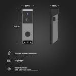 Feit Electric Smart Wireless Doorbell w/Dual-Lens 1080p HD Camera, 24/7 Local Recording, Night Vision, Voice Assistant, AI Detection for People & Packages, Includes Wireless Chime, CAM2/DOOR/WIFI/BAT