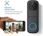 Amcrest 4MP Video Doorbell Camera Pro, Outdoor Smart Home 2.4GHz and 5GHz Wireless WiFi, Micro SD Card, AI Human Detection, IP65 Weatherproof, 2-Way Audio, 164º Wide-Angle Wi-Fi AD410