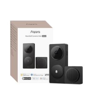 Aqara Smart Doorbell Camera G410 with Chime, 2K, HomeKit Secure Video, 2-Way Audio, Built-in Matter Hub, Wireless/Wired, Supports Apple Home, Alexa, Google, Home Assistant, 2.4G/5GHz Wi-Fi, Black
