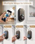 Keyless Entry Deadbolt - WiFi Video Smart Lock with Camera, 5-in-1 (Camera+Doorbell+Fingerprint+Keypad), App Control, Two-Way Audio, Waterproof, Easy Installation