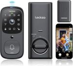 Video Smart Lock with Doorbell, 6 in 1 Keyless Entry Door Lock, Built-in WiFi Camera Deadbolt Lock for Front Door, Fingerprint, Keypad Code, App Control, Voice Control, Auto Lock, IP65, Video Calling