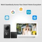 Aqara Smart Doorbell Camera G410 with Chime, 2K, HomeKit Secure Video, 2-Way Audio, Built-in Matter Hub, Wireless/Wired, Supports Apple Home, Alexa, Google, Home Assistant, 2.4G/5GHz Wi-Fi, Black