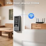 TCL Smart Lock D2 Pro, AI Palm Vein Recognition Built-in Doorbell Smart Door Lock, Keyless Entry Security Electronic Deadbolt for Front Door, Works with Alexa, Auto Lock, Voice Control, Easy Install