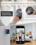 Keyless Entry Deadbolt - WiFi Video Smart Lock with Camera, 5-in-1 (Camera+Doorbell+Fingerprint+Keypad), App Control, Two-Way Audio, Waterproof, Easy Installation