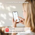 TCL Smart Lock D2 Pro, AI Palm Vein Recognition Built-in Doorbell Smart Door Lock, Keyless Entry Security Electronic Deadbolt for Front Door, Works with Alexa, Auto Lock, Voice Control, Easy Install